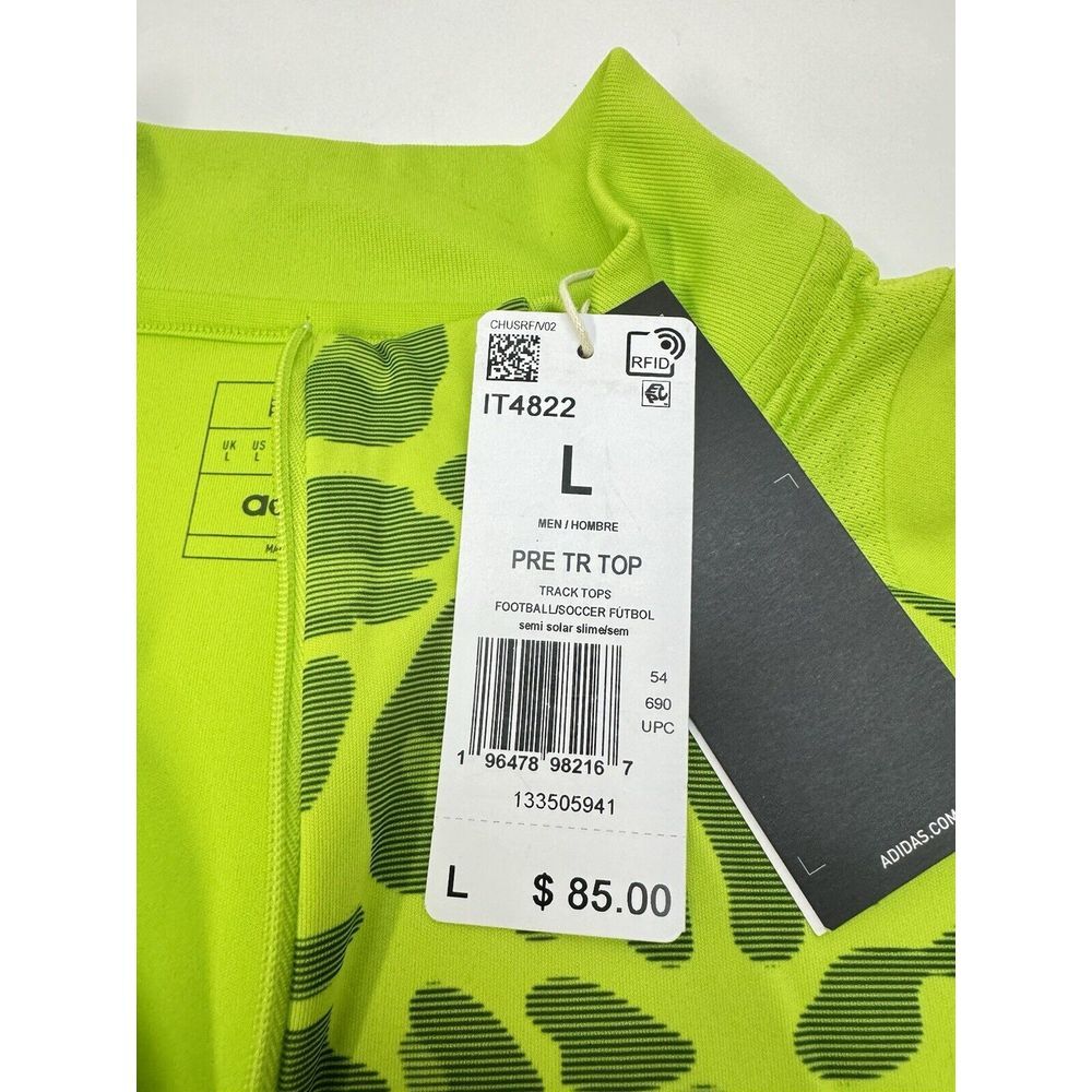 NWT Adidas PREDATOR Training Top Green Long Sleeves Track Soccer Top LARGE - Picture 5 of 12